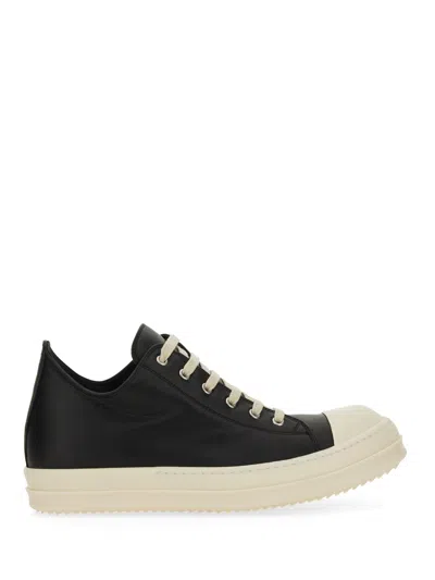 Rick Owens Leather Sneaker In White