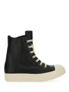 Rick Owens Leather Sneaker In Black