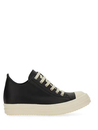 Rick Owens Leather Sneaker In Black