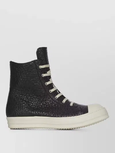Rick Owens Leather Sneaker Boots In Yellow