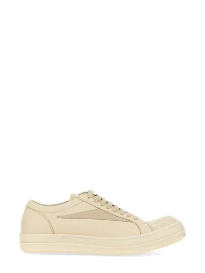 Rick Owens Leather Sneaker In White
