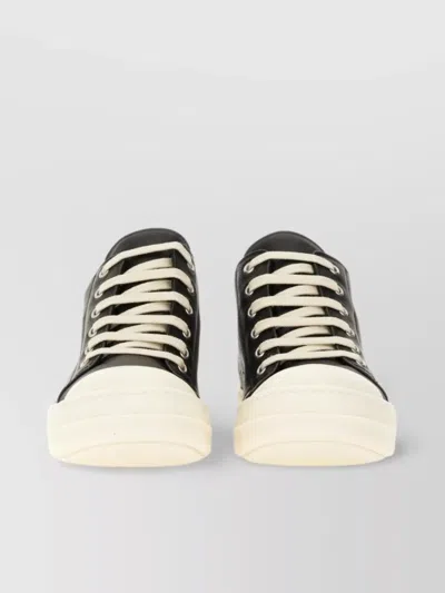 Rick Owens Leather Sneaker With Contrast Toe Cap
