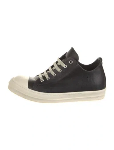 Pre-owned Rick Owens Leather Sneakers In Black