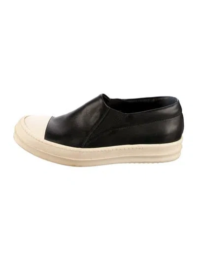 Pre-owned Rick Owens Leather Sneakers In Black