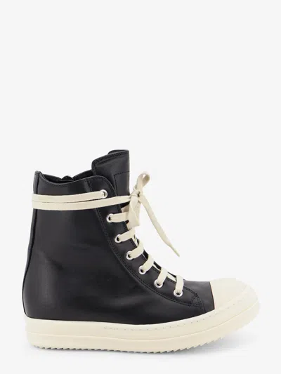 Rick Owens Leather Sneakers In Black