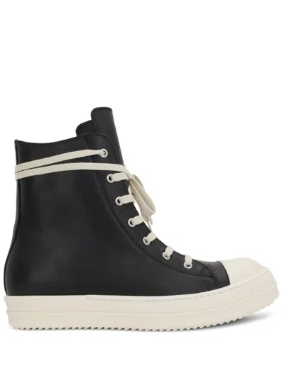 Rick Owens Hollywood High Top Sneakers Black And Milk