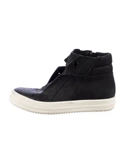 Pre-owned Rick Owens Leather Sneakers In Blue