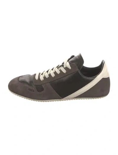 Pre-owned Rick Owens Leather Sneakers In Brown