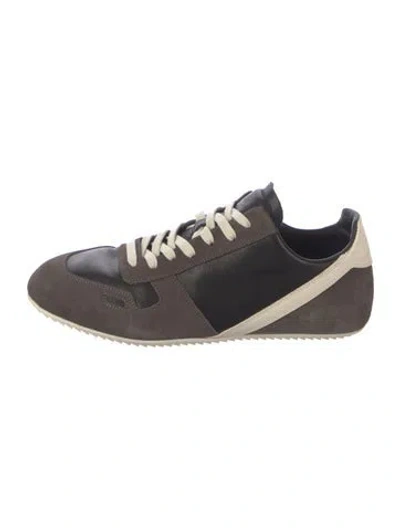 Pre-owned Rick Owens Leather Sneakers In Brown