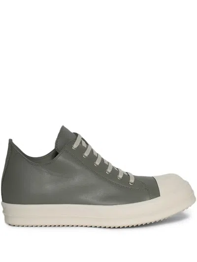 Rick Owens Leather Sneakers In Green