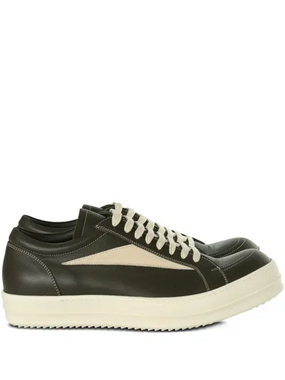 Rick Owens Leather Sneakers In Green