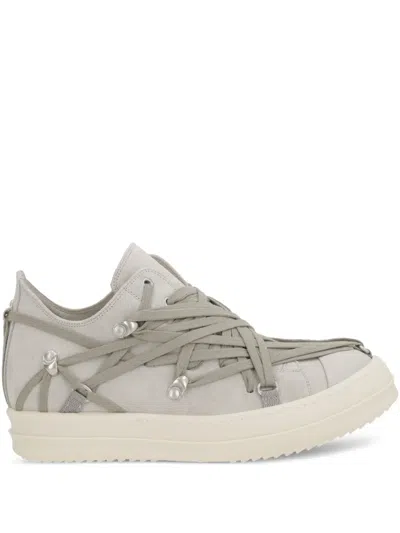 Rick Owens Leather Sneakers In Grey