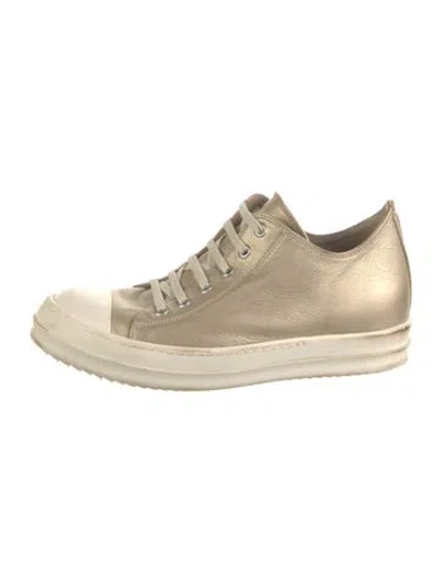 Pre-owned Rick Owens Leather Sneakers In Neutrals