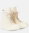 Rick Owens Leather Sneakers In White