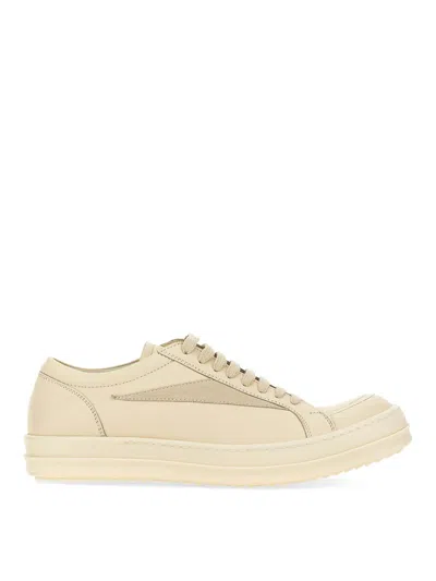 Rick Owens Leather Sneaker In White