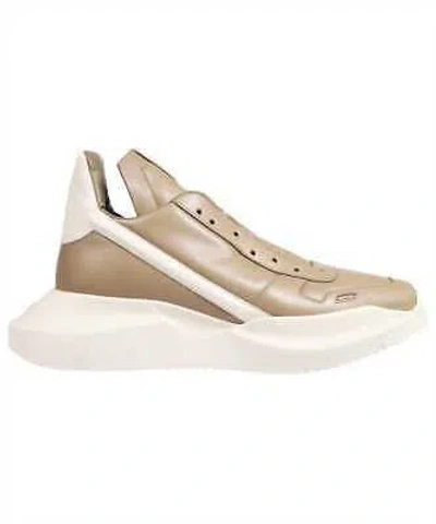 Pre-owned Rick Owens Leather Sneakers In White