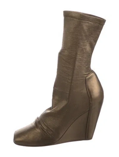 Pre-owned Rick Owens Leather Sock Boots