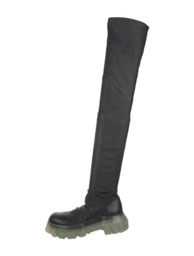 Pre-owned Rick Owens Leather Sock Boots In Black