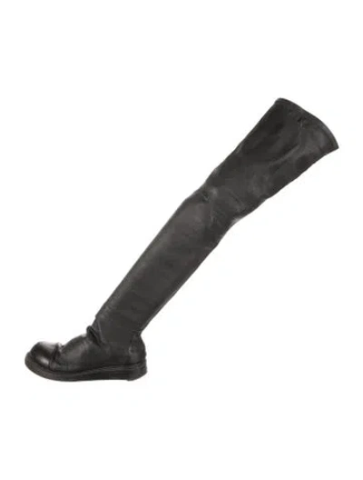 Pre-owned Rick Owens Leather Sock Boots In Black