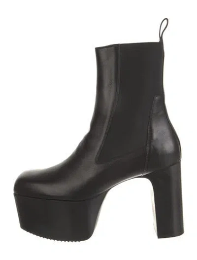 Pre-owned Rick Owens Leather Sock Boots In Black