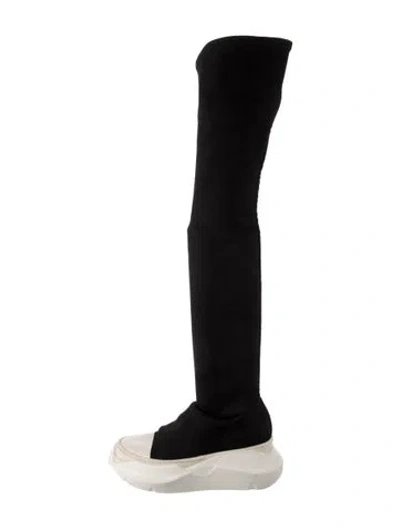 Pre-owned Rick Owens Leather Sock Boots In Black