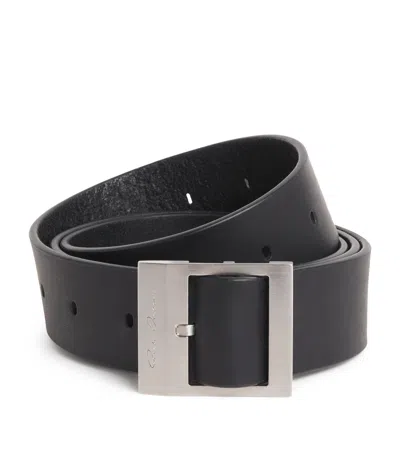 Rick Owens Leather Stooges Belt In Black