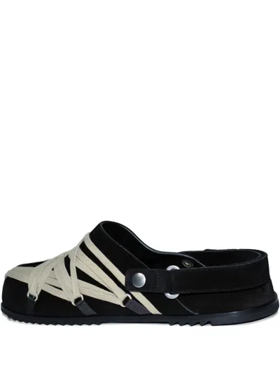 Rick Owens Leather Strap Sandals In Black