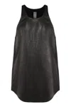 Rick Owens Lamb Leather Racerback Sleeveless Top In Black