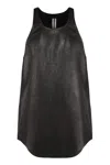 Rick Owens Lamb Leather Racerback Sleeveless Top In Black