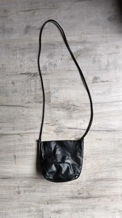 Pre-owned Rick Owens Leather Tiny Cross Body Bag In Black