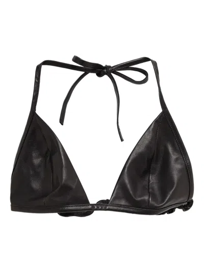 Rick Owens Leather Top In Schwarz