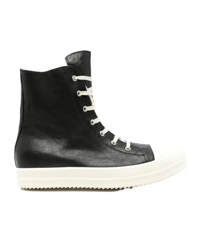 RICK OWENS RICK OWENS BRUSHED-FINISH LACE-UP SNEAKERS