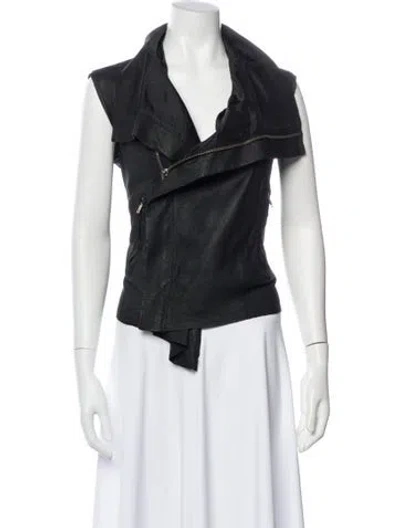 Pre-owned Rick Owens Leather Vest In Black