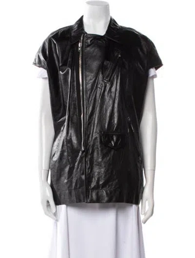 Pre-owned Rick Owens Leather Vest In Black