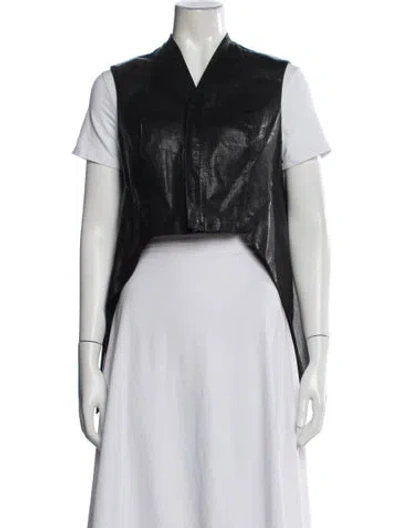 Pre-owned Rick Owens Leather Vest In Black