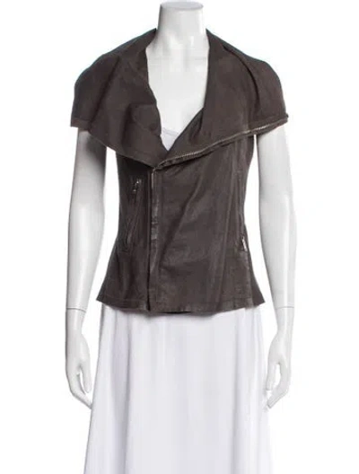 Pre-owned Rick Owens Leather Vest In Brown