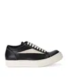 Rick Owens Vintage Leather Sneakers With White Stitching