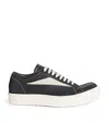 Rick Owens Vintage Suede-trimmed Leather Sneakers In Black