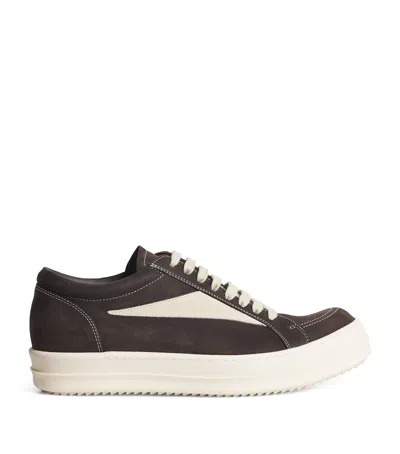 Rick Owens Leather Vintage Low-top Sneakers In Brown