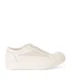 Rick Owens Lido Leather Sneakers In White