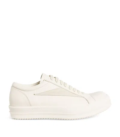 Rick Owens Leather Vintage Sneakers In White