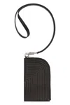 Rick Owens Quilted Calf Leather Wallet With Removable Strap In Black