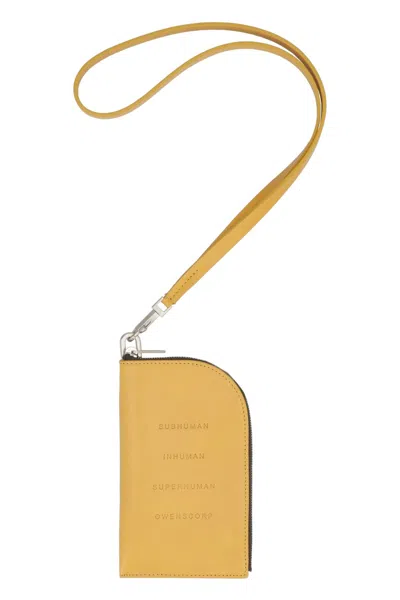 Rick Owens Leather Wallet In Yellow