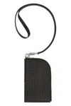 Rick Owens Quilted Calf Leather Wallet With Removable Strap In Black