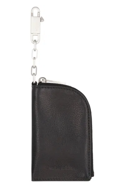 Rick Owens Leather Wallet In Black