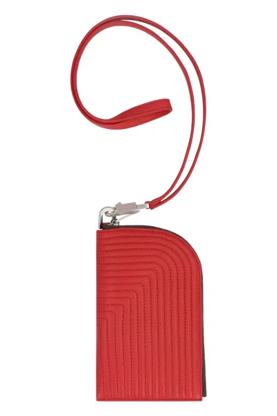 Rick Owens Leather Wallet In Red