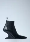 Rick Owens Ankle Boot With Pointed Toe And Sculptural Heel In Black