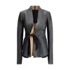 Rick Owens Jacket Leather Asymmetric Hem In Black