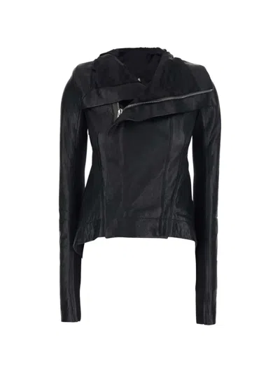 Rick Owens Naska Biker Leather Jacket Clothing In Black