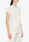 Rick Owens Level Crewneck Long T-shirt In Cream